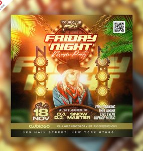 Weekend Club Party Social Media Post PSD Template