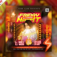 Club Friday Night Party Post Design PSD Template
