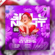 Girls Ladies Dj Music Party Instagram Post PSD