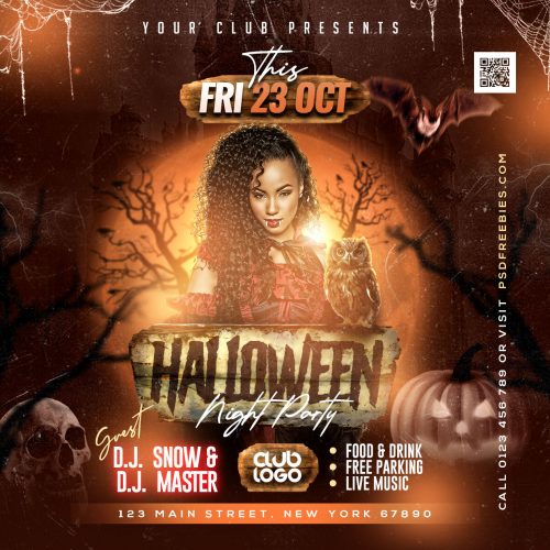 Free PSD | Halloween Scary Party Event Social Media Post PSD ...