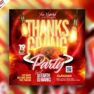 Thanksgiving Party Invitation Social Media Post PSD