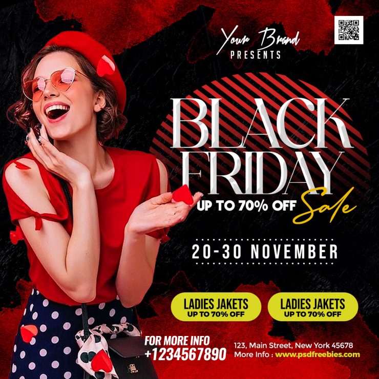 Free PSD Black Friday Super Sale Instagram Post Design PSD