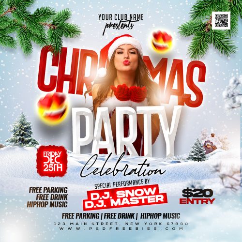 Free PSD | Christmas Day Party Instagram Square Post PSD | PSDFreebies.com