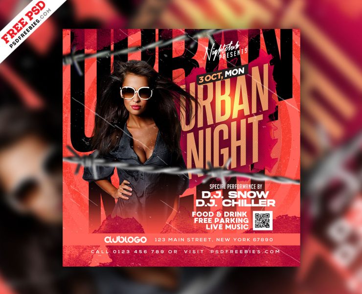 Club Party Instagram Post PSD Template