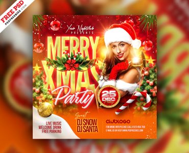 Free PSD | Merry Christmas Event Party Instagram Post PSD | PSDFreebies.com