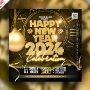 New Year 2024 Party Social Media Post PSD