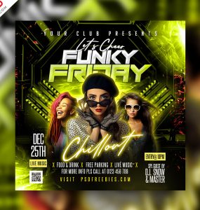 Funky Friday Music Party Social Media Post PSD