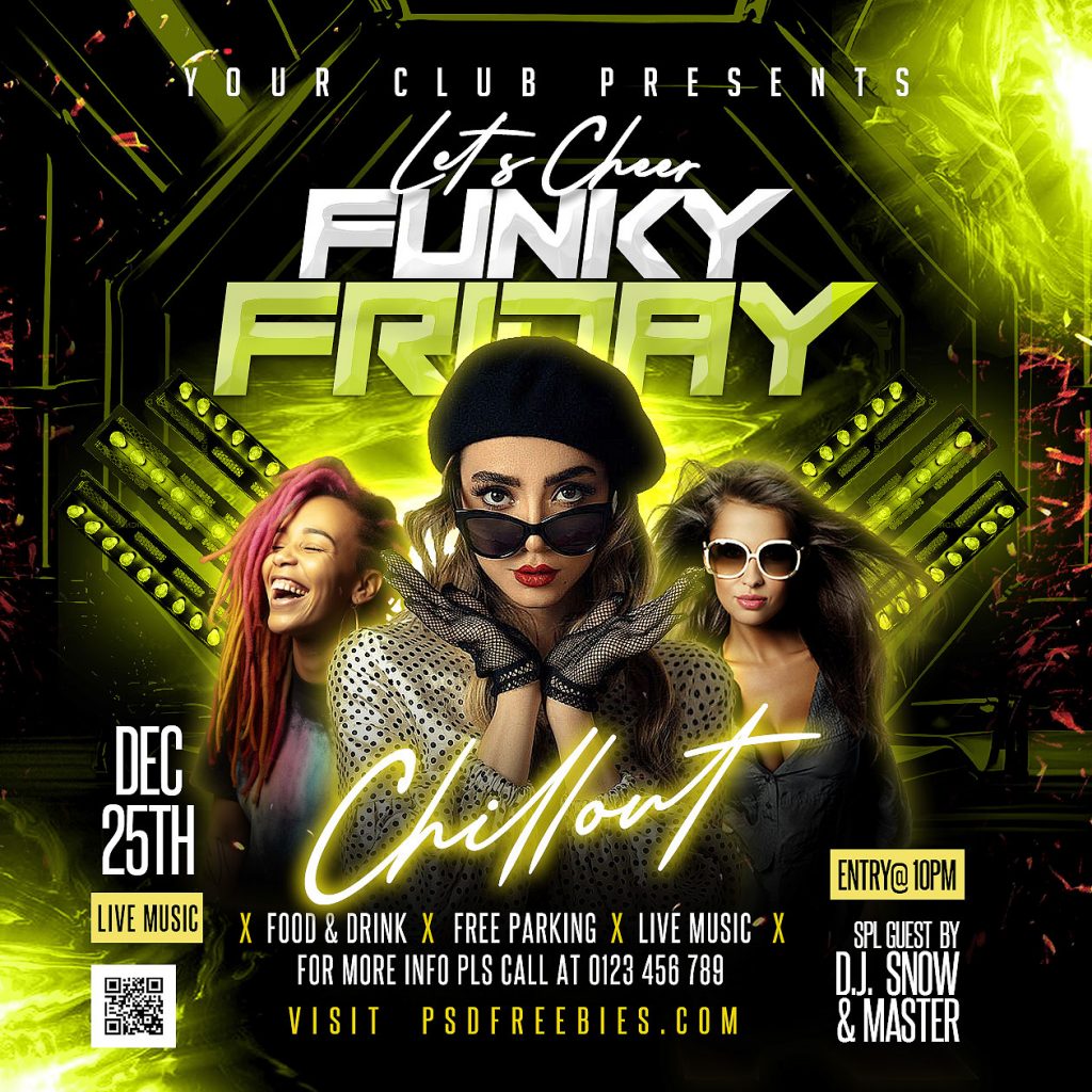 Funky Friday Music Party Social Media Post PSD