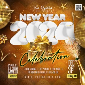 New Year 2024 Celebration Party Square Post PSD