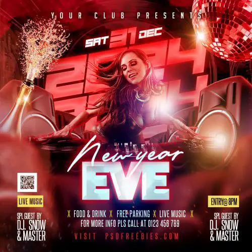 Free PSD | New Year 2024 Night Club Party Social Media Post PSD ...