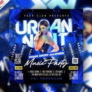 Urban Night DJ Party Instagram Post PSD Template