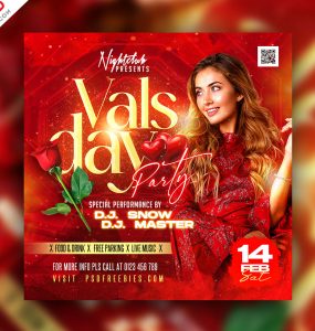 Happy Valentines Day Party Event Post PSD