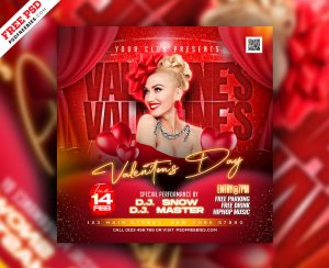 Valentines Day Party Social Media Post PSD