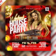 Weekend House Party Square Post PSD