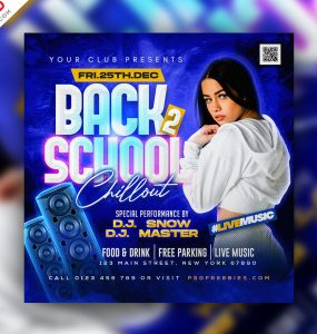 Back to School Party Instagram Post PSD