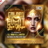 Golden Theme Music Party Social Media Post PSD