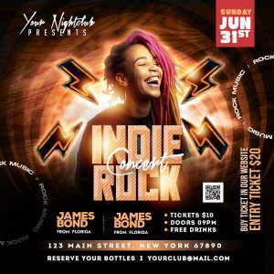 Indie Rock Music Event Social Media Post PSD