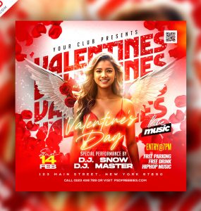 Valentines Day Party Instagram Post PSD