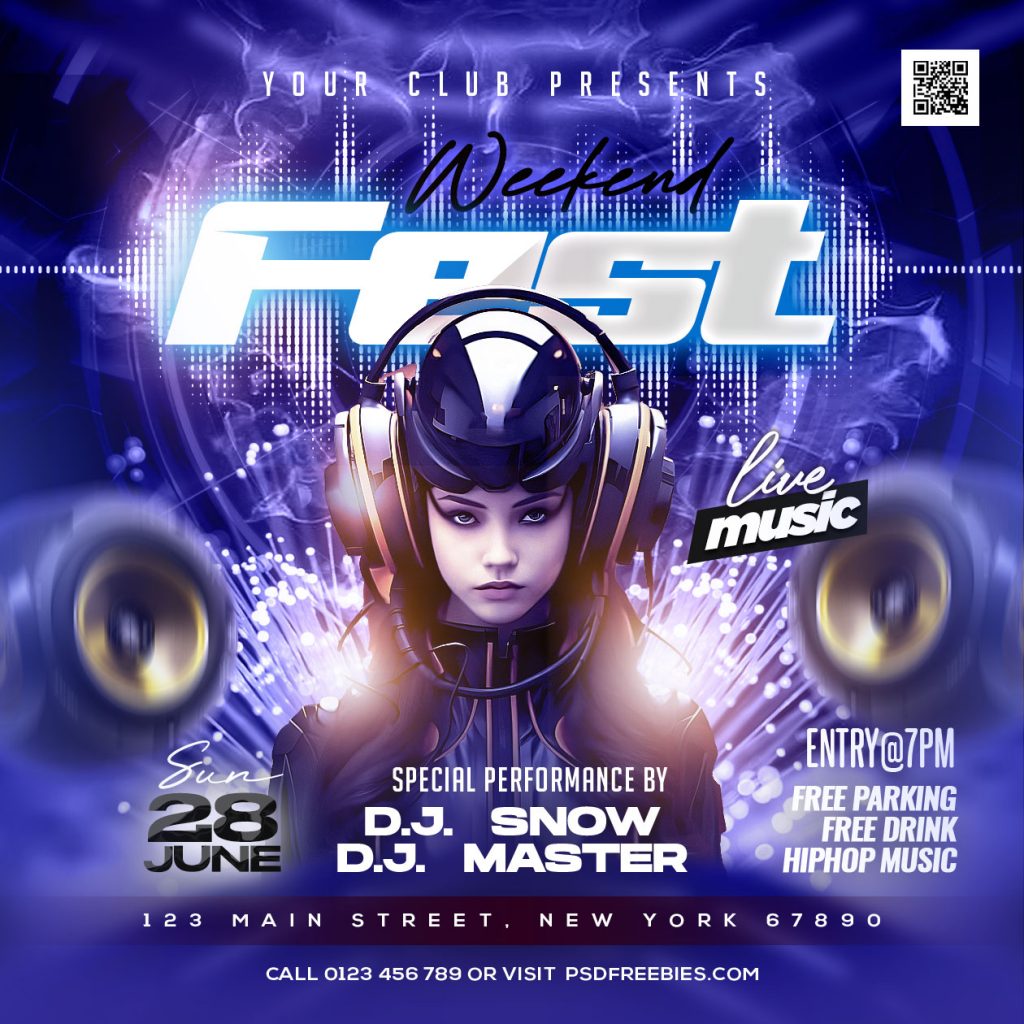 Weekend DJ Music Event Post PSD