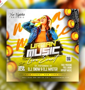 Weekend Music Party Event Post PSD Template