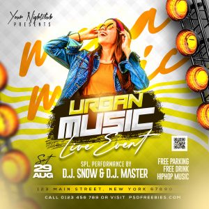 Weekend Music Party Event Post PSD Template
