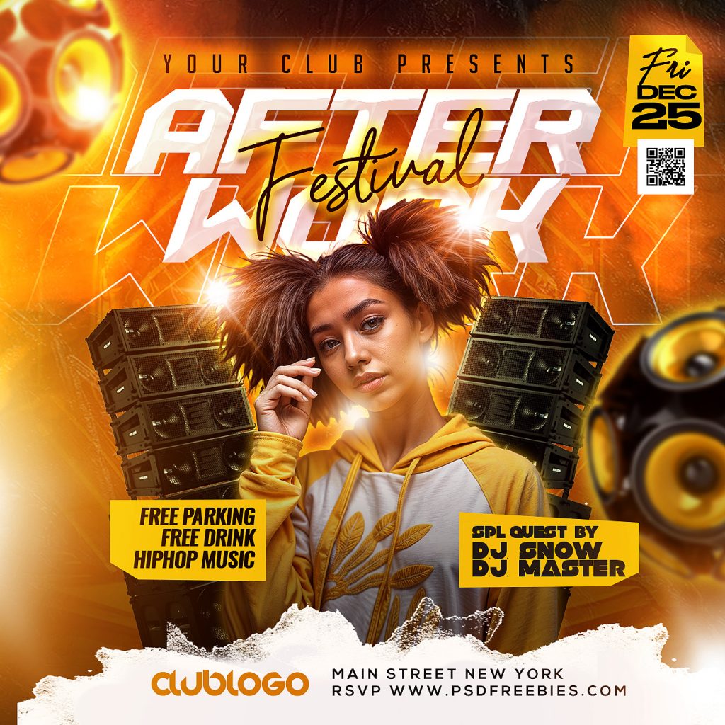 After Work Music Event Party Instagram Post PSD