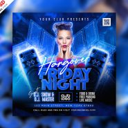 All Night Music Party Post PSD Template