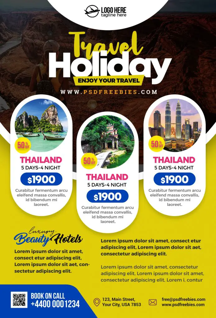Tour and Travel Packages Flyer PSD