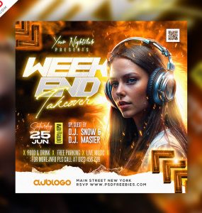 Weekend Music Event and Party Post PSD
