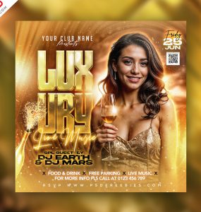 Gold Luxury party Social Media Post PSD