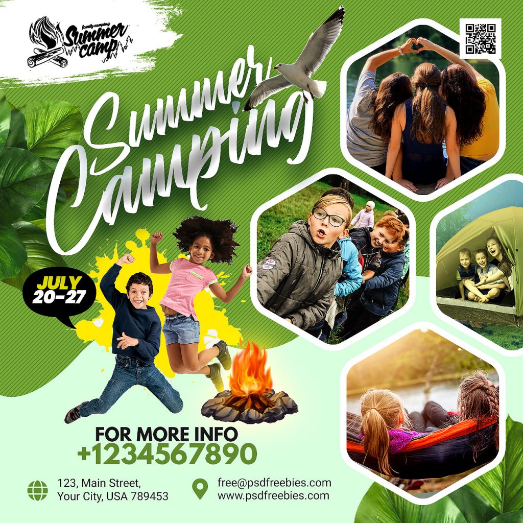 Summer Camping Business Social Media Post PSD