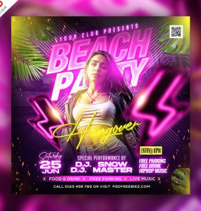Beach Music Party Event Post PSD
