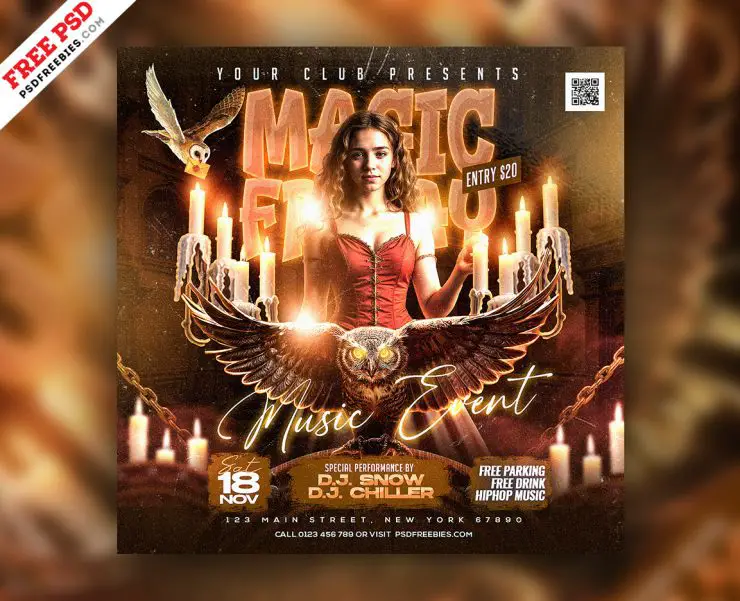 Magic Friday Music Party Post PSD