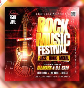 Rock Music Festival Post Design PSD
