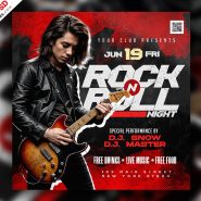 Rock n Roll Music Event Post PSD Template