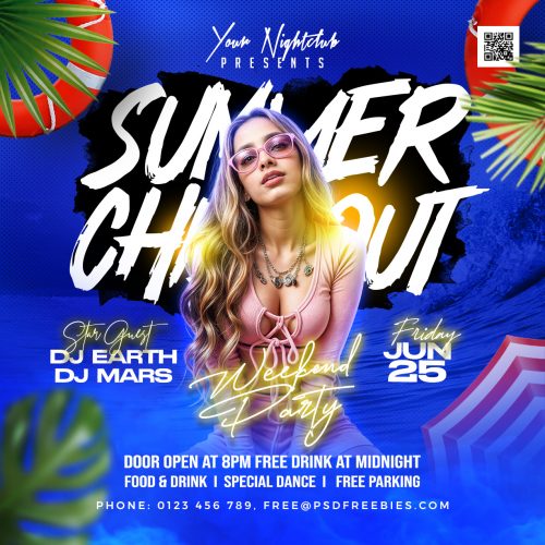 Free PSD | Summer Chillout DJ Party Post PSD Template | PSDFreebies.com