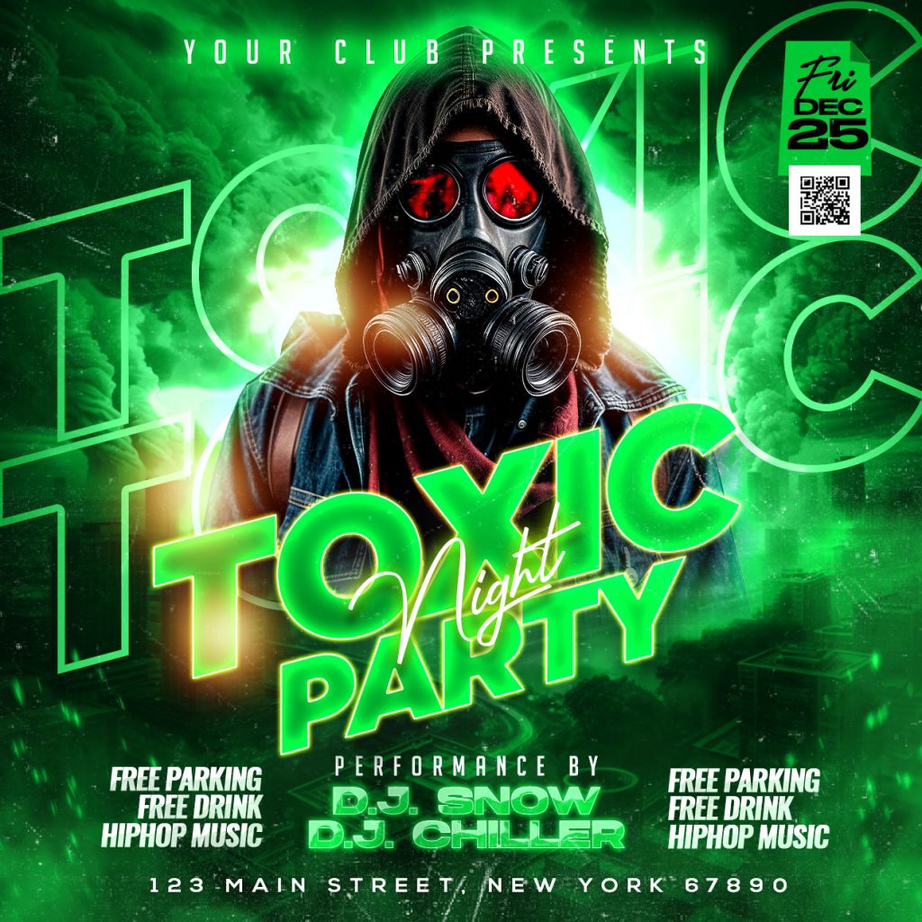 Toxic Night DJ Party Post PSD Template