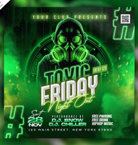 Toxic Friday Music DJ Party Post PSD