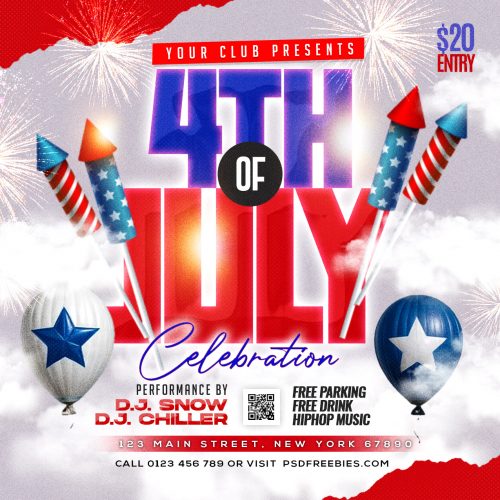 Free PSD | US Independence Day Post PSD Template | PSDFreebies.com