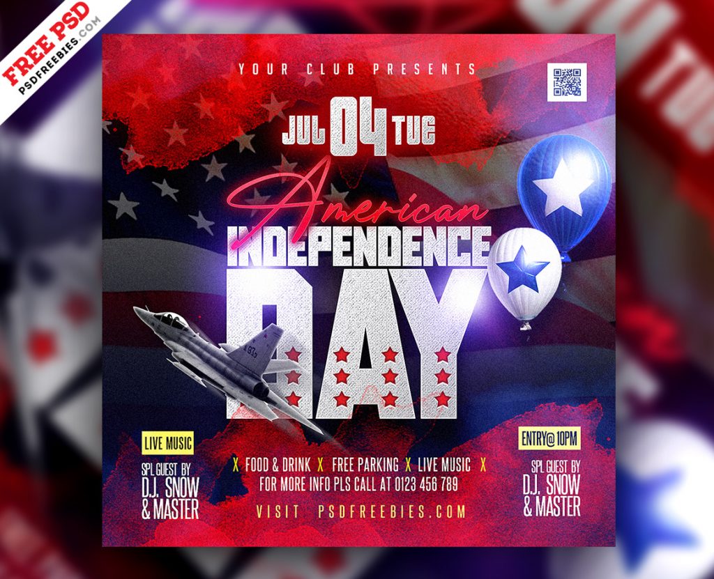 Free PSD | United States Independence Day Event Post PSD | PSDFreebies.com