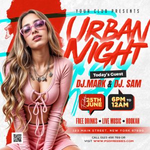 Urban Night Music Event Post PSD