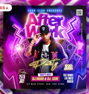 Night Club Weekend Party Post Design PSD