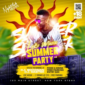 Summer DJ Party Post PSD Template