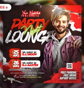Weekend Lounge Night Party Post PSD