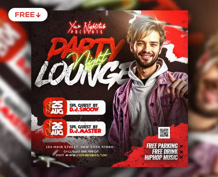 Weekend Lounge Night Party Post PSD