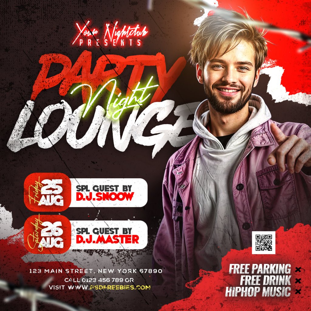 Weekend Lounge Night Party Post PSD