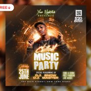 Chillout Music Party Social Media Post PSD