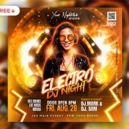 Electro DJ Party Night Post PSD Template