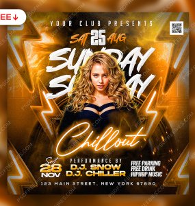 Urban Chillout Club Party Post PSD