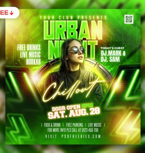 Urban Night Chillout Club Party Post PSD